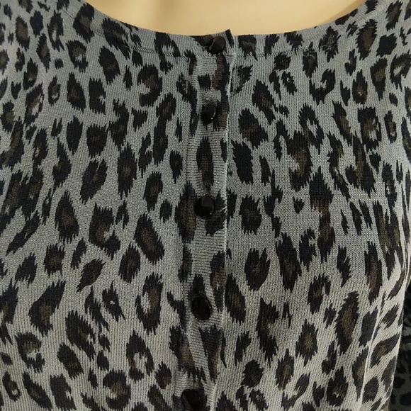 WHBM animal print cropped top short sleeve shrug S - Picture 5 of 7